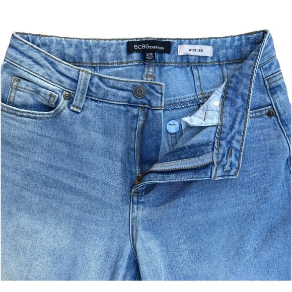 BCBGeneration Wide Leg Jeans Mid Rise Women's Size 3/26 Blue Medium Wash - Picture 6 of 9